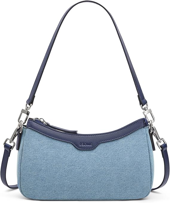 S-ZONE Small Leather Purse Shoulder Crossbody Hobo Bag Women 2 Straps | Top Grain Leather, Multi Pockets, Vintage Casual, Minimalist Yet Trendy, Travel Eveyday Shopping Outing