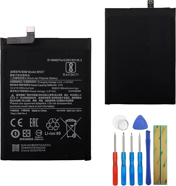 Replacement Battery BN57 Compatible with Xiaomi Poco X3 NFC M2007J20CG, M2007J20CT with Tools