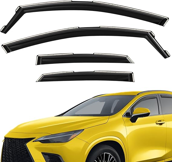 Extra Durable Window Deflectors in-Channel Window Visors Rain Guards Fit for NX 2022-2026, Sun Visors, Wind Vent for Shades, Exterior Car Accessories - 4 pcs. AG0861