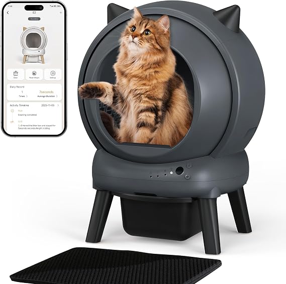 Smart E2 Automatic Self Cleaning Cat Litter Box for Multiple Cats