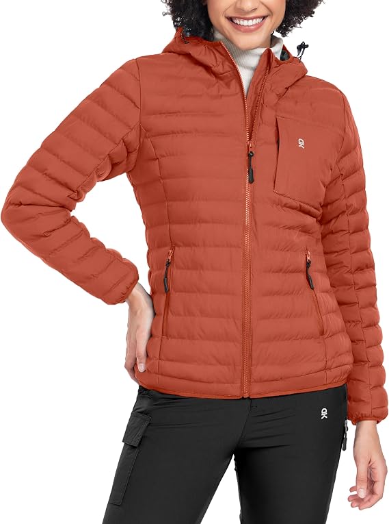 Little Donkey Andy Women's Warm Waterproof Puffer Jacket Hooded Windproof Winter Coat with Recycled Insulation