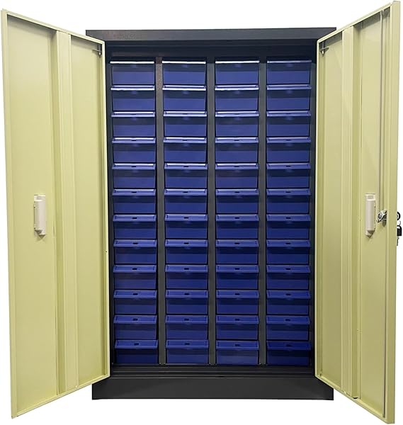 Parts Cabinet 48 Drawers Bolt and Nut Tool Storage Cabinet Lockable Cabinets Tool Chests with Doors
