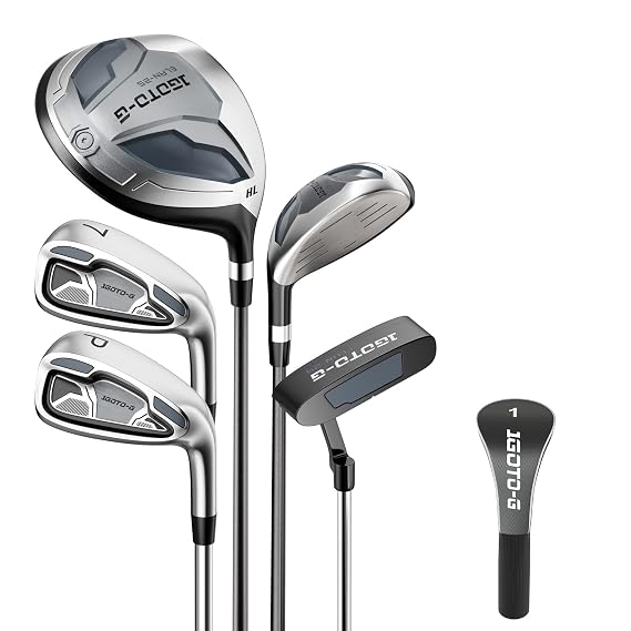 6 Pieces Golf Clubs Set for Men & Women - Complete Golf Clubs Full Set Includes 1# Driver, 5# Hybrid, 7# PW# Irons and Putter