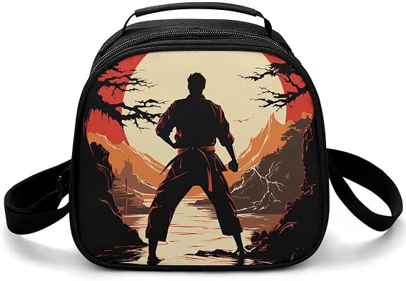 Lunch Box Lunchbag for Women Men Leakproof Cooler Tote Bags Karate Men Insulated Lunchbox Reusable Cute Lunch Pail Bag Cooler Lunch Container for Work Picnic Travel