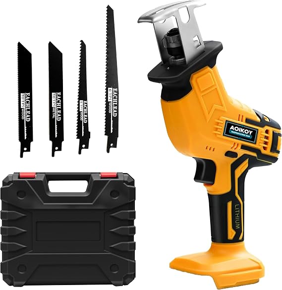 Reciprocating Saw Cordless for Dewalt 21V Battery, Mini Power Saws for Wood/Metal/PVC Cutting with 4 Blades & Toolbox, 0-2500RPM for Hand Saw Woodworking (Battery not Included)