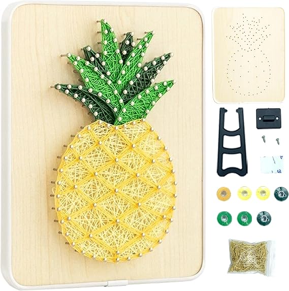 BAZIMA ALICE DIY String Art Kit for Beginner, DIY Pineapple Craft Kit,Unique Gift,Craft Kit for Holidays