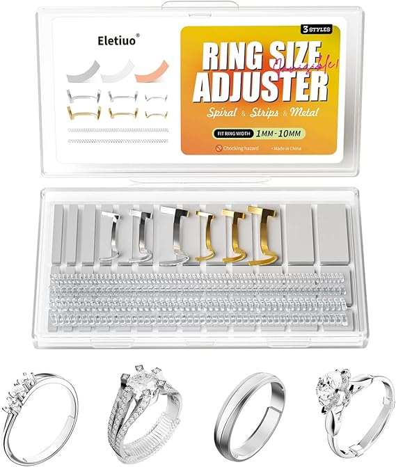 127-Pack Ring Size Adjuster for Loose Rings 31 Sizes & 3 Styles, Invisible Ring Reducer, Jewelry Guard, Ring Resizer, Universal Fit for Men & Women Adjusts Almost Any Ring