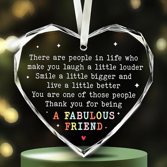 NewEleven Easter Friends, BFF, Coworker for Women, Appreciation Gifts, Thank You for Women - Best Friend Birthday Gift - Glass Galentines Day Ornament 2025