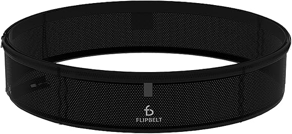 FlipBelt Lightweight Running Air Belt, Fitness and Running Fanny Pack for Women and Men, Non Chafing Waist Band Pack for Phone, Keys, Money, Moisture Wicking Storage Belt, USA Company