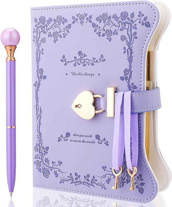 Purple Diary with Lock for Girls | Journal with Lock Kids Password Journal Notebook Kit with Pen for Back to School Birthday Festival Present