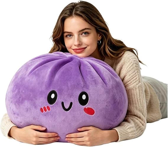 Giant Dumpling Squishy 10 Inch Dumpling Squishy Giant Mega Dumplin Squish Anxiety Relief Fidget (Purple)
