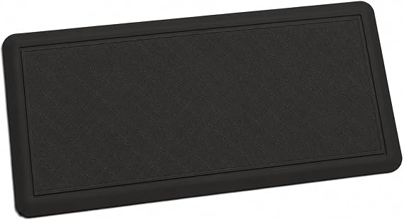 24 x 60 Inch Extra Support Anti Fatigue Comfort Kitchen Mat, Waterproof Long Kitchen Runner, Non-Slip Standing Desk Mat, Commercial Pads for Offices, Home, Garages (Barcelona Black, 24'' x 60'')