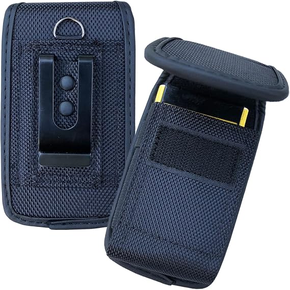 Flip Phone Holster with Belt Loop and Clip, Maezar Nylon Pouch Case Holder for Nokia 2660 2760, Alcatel Go Flip4, Cingular, LG TCL Flip 4/3 / Pro Classic, Plum Flipper 4G