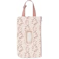 Quilted Baby Wipe Holder Quilted Wipe Pouch Portable Hanging Floral Wet Wipes Bag for Car, Stroller