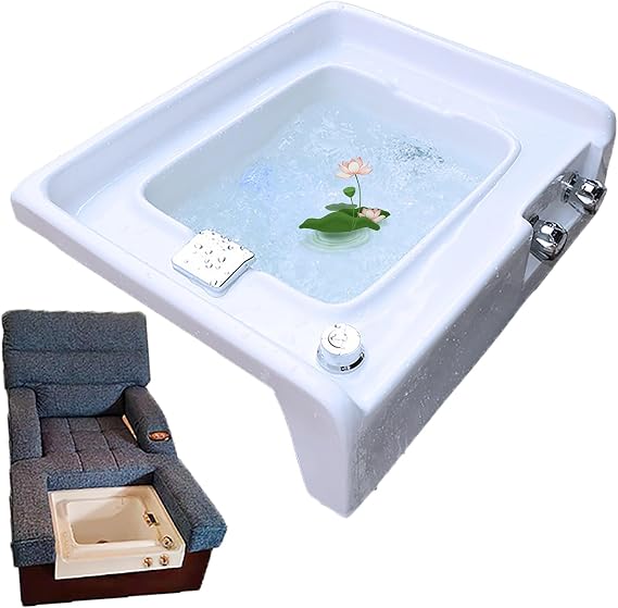 Embedded Feet Soaking Tub, Pedicure Foot Spa, Portable Foot Spa Bathtub, Square acrylic feet Spa Tub, Pedicure Spa Chair Sink, Massage Foot, For Pedicure Chair Shampoo Sink