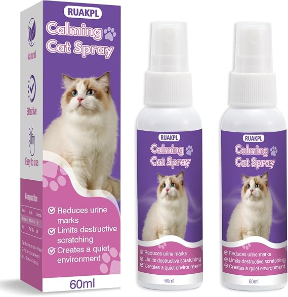 Cat Calming Spray 60 ML 2 Pack Calming Solution for Cats Cat Pheromone Spray