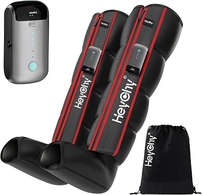 Air Compression Foot and Leg Massager - Deep Kneading for Plantar Fasciitis & Neuropathy Pain Relief - Portable, Cordless, 5 Pressure Levels - Ideal Gift for Seniors, Runners, Travelers Large