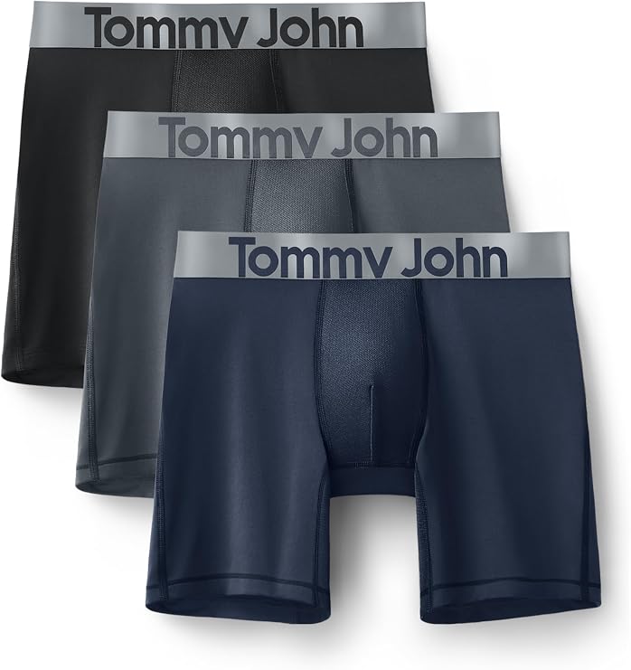 Tommy John Men's Sport Micro 6" Mid-Length Boxer Brief Underwear, 3-Pack