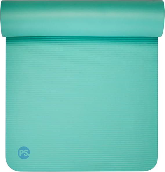 POPSUGAR 10mm Fitness Mat, 72" x 23.5" (Seafoam, Solid) with Easy Carry Strap, Extra-Thick Non-Slip Exercise Mat for Men & Women, Ideal Home Workout & Gym Mat for Abs & Floor Exercises and Stretching