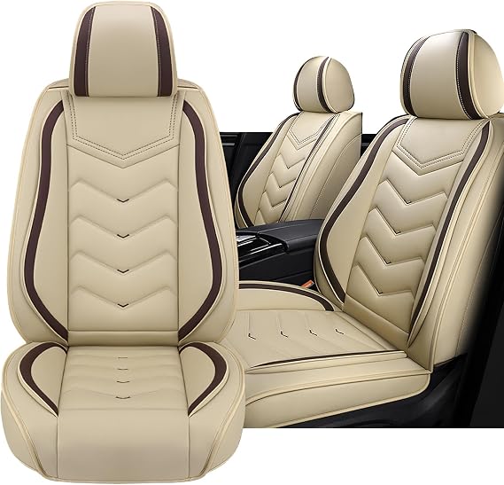 Car Seat Cover for Mercedes-Benz EQB 350 2022-2026,Driver's Seat Covers,Non-Slip Waterproof seat Cover,Wear-Resistant Nappa Leather car seat Covers.(Standard 2 Seats/Beign)