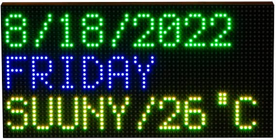 RGB Full-Color LED Matrix Panel Display for Raspberry Pi Pico ESP32 for Arduino 6432 Pixels 3mm Pitch 2048 RGB LEDs Adjustable Brightness