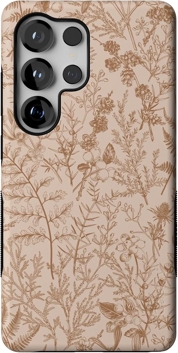Casely Galaxy S25 Ultra Case | Beige Garden | Neutral Floral | Bold Protective Design | Compatible with MagSafe