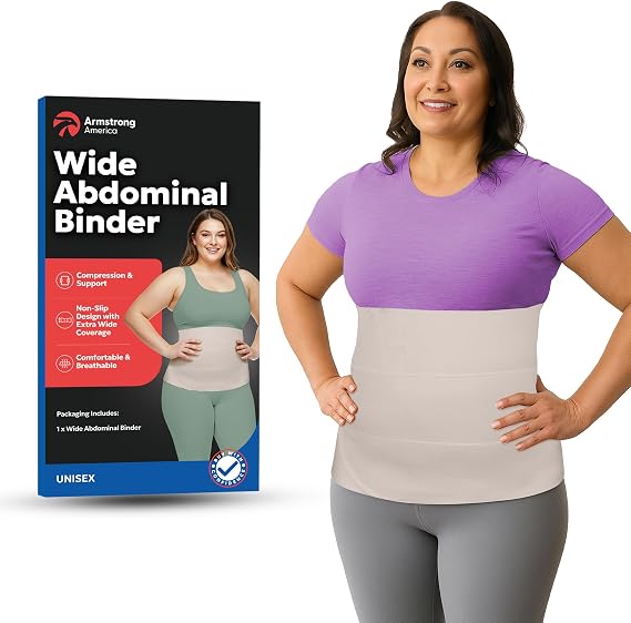 Abdominal Binder Post Surgery Tummy Tuck | Postpartum Belly Band Wrap | Post C Section Belly Binder | Stomach Compression Hernia Belt For Men or Women After Pregnancy Hysterectomy (L/XL)
