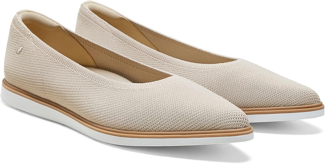 VIVAIA Veronica Pointed Toe Flat Shoes Comfortable Slip on All-Day Standing Dress Ballet Flats