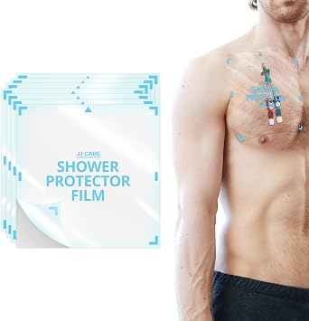 JJ CARE Shower Protector [Pack of 7], 9x9 Dialysis Catheter Shower Shileds Wound Cover, PICC Line Water Barrier, Colostomy Waterproof Bandage Protector, 1 Week Supply
