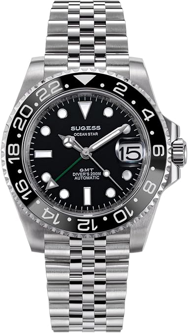 Sugess Ocean Star GMT Diver's S420-2.GN Sapphire Crystal Glass 200m Mens Sport Mechanical NH34 Movement Watch