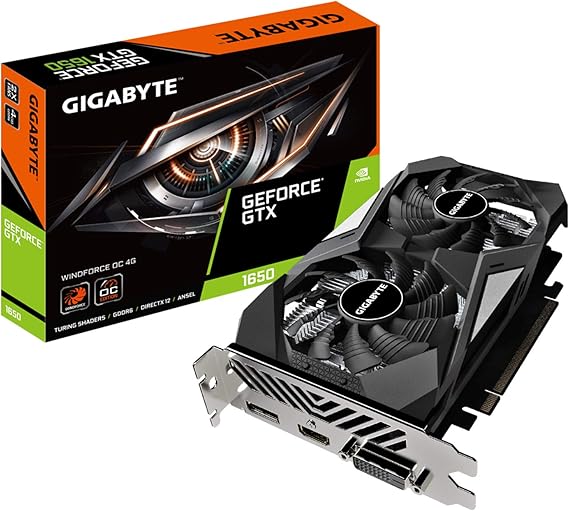 GIGABYTE GeForce GTX 1650 D6 WINDFORCE OC 4G (rev. 2.0) Graphics Card, 172mm Compact Size, 4GB 128-Bit GDDR6, GV-N1656WF2OC-4GD REV2.0 Video Card