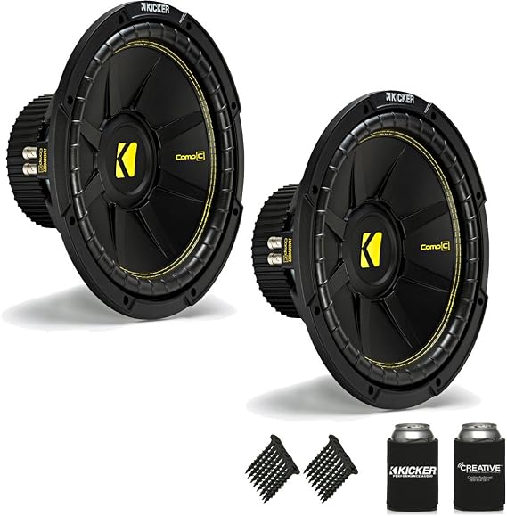 KICKER CWCD124 CompC 12" Subwoofers Bundle Dual 4-Ohm Voice Coil