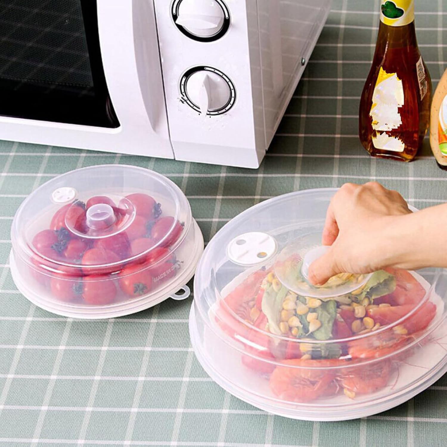 Lanhui 2 PCS Microwave Cover for Food, Microwave Lid Food Cover with Steam Vents Microwave Food Cover
