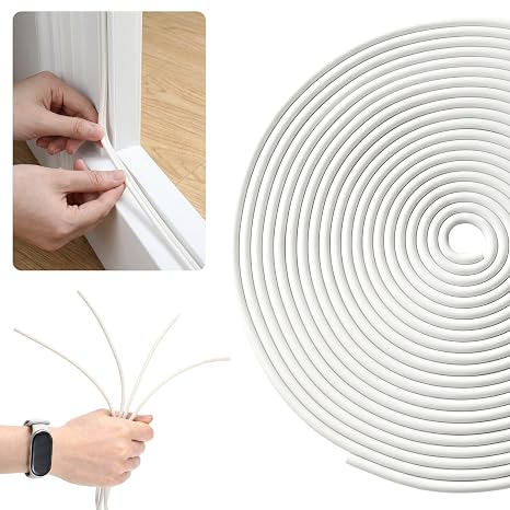 Backer Rod 1/8 Inch, 16.4 Ft White Rubber Caulk Saver Backing Rod, Weather Strip Seal for Concrete Expansion Filler Gaps Cracks Driveway Wall