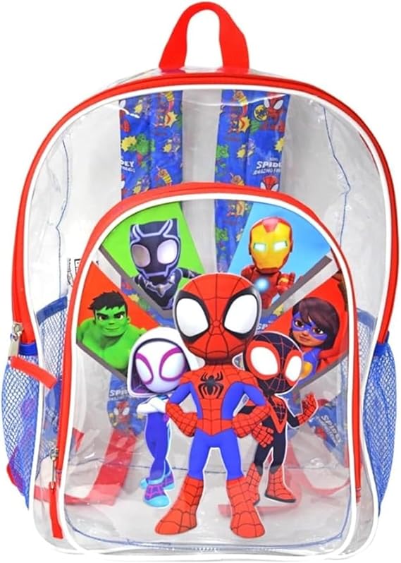 Fast Forward Spidey & Friends Transparent 16" Backpack, boys, kids