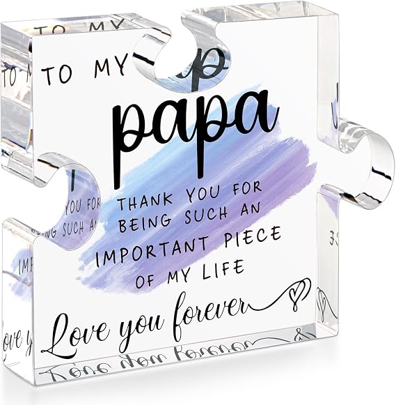 Papa Gifts from Grandkids - Papa Gifts from Grandchildren - Best Papa, Grandpa, Grandfather Gifts Card, Papa Fathers Day, Grandparents Day, Birthday Gifts from Grandkids - Papa Puzzle Piece