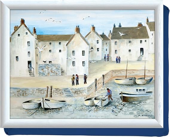 Creative Tops “Cornish Harbour” Lap Tray with Cushion, Bean Bag Cushioned, 44 x 34cm