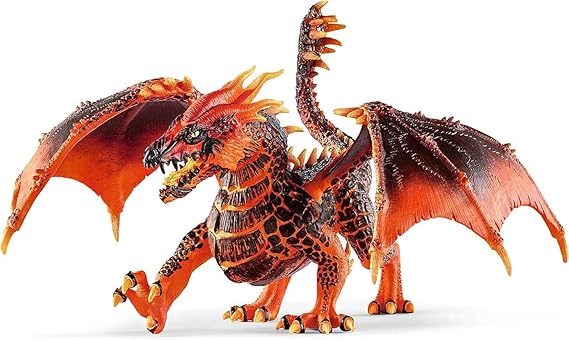 Schleich Eldrador Creatures - 8 Lava Dragon Toy - Movable Wing Action Figure for Boys and Girls - Mythical Creature Figures - Fantasy Beast Figurine - Red Monster Dragon Toys - Kids Ages 7 | 70138