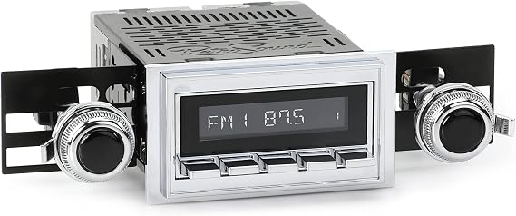 RetroSound HC-118-53-73 Hermosa Direct-fit Radio for Classic Vehicles (Chrome Face & Buttons and Chrome Bezel)