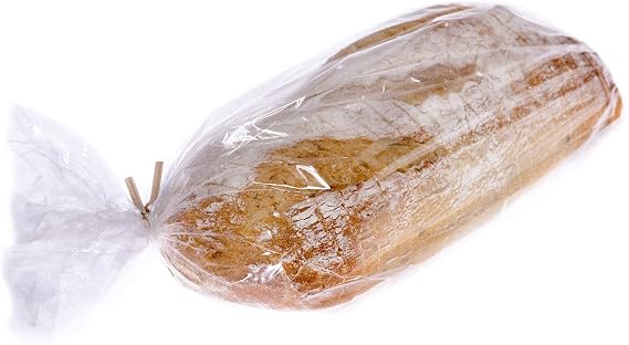 Morepack Plastic Bread Bags for Homemade Bread 14x3x5 In 100 Pcs | With Twist Ties