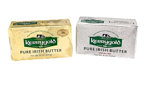 Salted Butter, Creamy Irish Butter Made with Grass-Fed Cows Milk, Rich & Spreadable - 8 oz