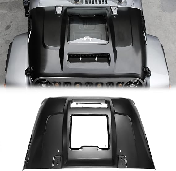 Replace JK Hood, Space-Capsule Style Hood Compatible with Jeep Wrangler Unlimited Rubicon JK JKU 2007-2018