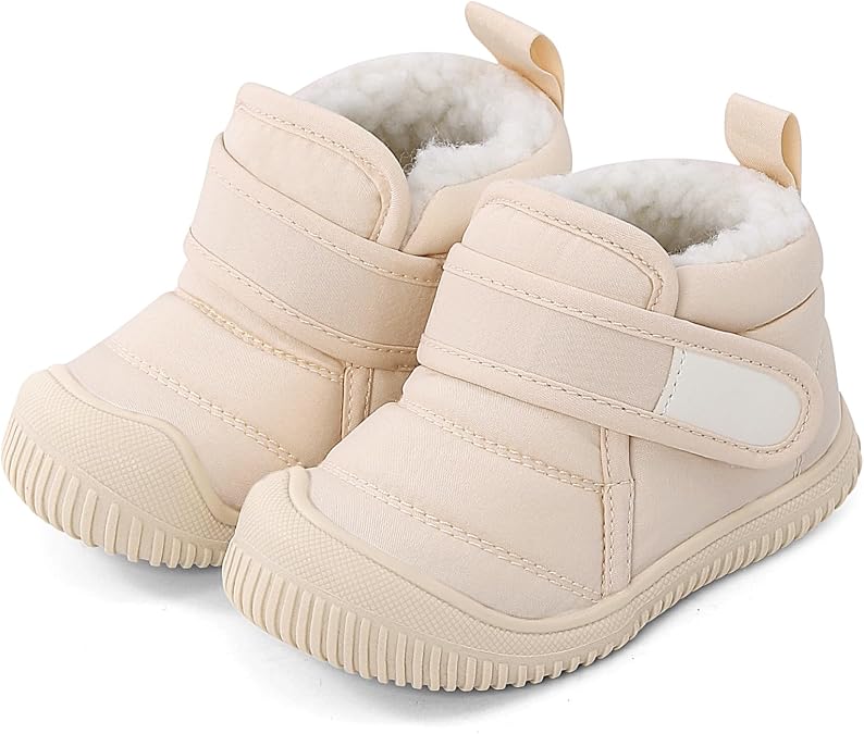 MK MATT KEELY Baby Winter Warm Shoes for Infant Boys Girls Toddler Plush Lining Snow Boots Soft Sole Non-Slip Walking Shoes Outdoor Faux Fur Booties