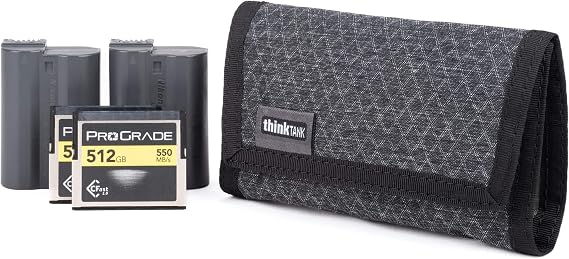 Think Tank Memory Card and Battery Wallet, Holds 2 CF or 4 SD Memory Cards (Black Slate)
