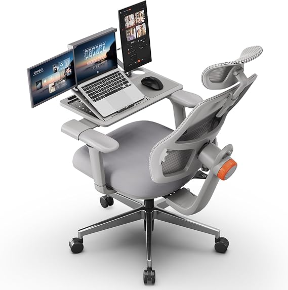 Newtral Ergonomic Office Chair with Adaptive Lumbar Support- High Back Desk Chair with Adjustable Headrest, 3D Armrest, Adjustable Seat Depth & Height, Home Office