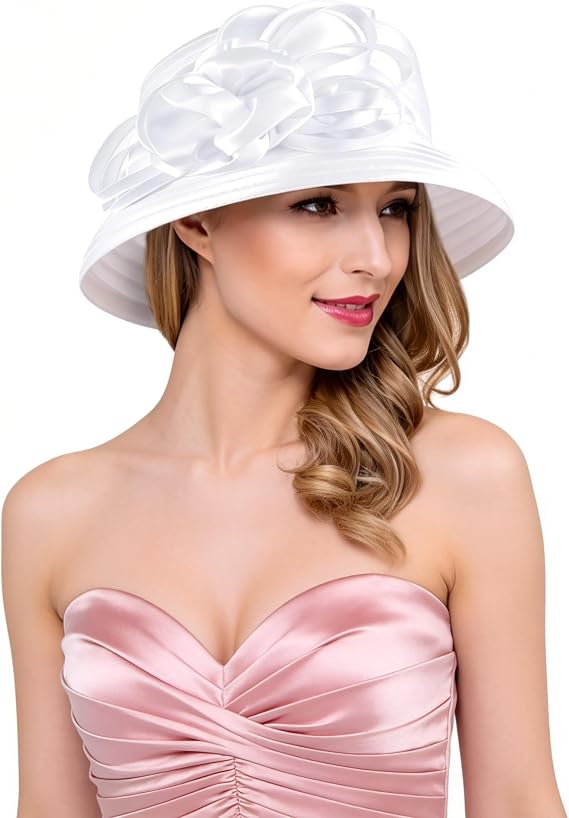 Ruphedy Women Derby Church Dress Bucket Hat Fascinators Tea Party Wedding Hat