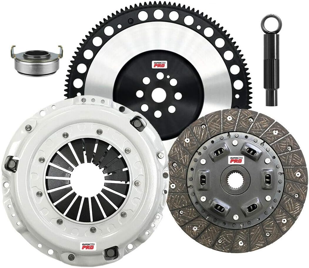 ClutchMaxPRO Heavy Duty OEM Clutch Kit with Chromoly Flywheel Compatible with 1997-1999 Acura CL 1990-2002 Honda Accord 1992-2001 Honda Prelude F22 F23 H22 H23 CP08014HDLSF-CK