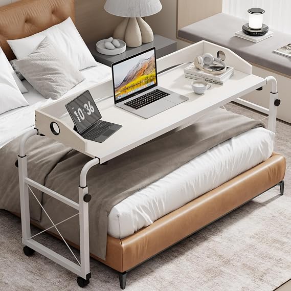 BYMECOST Laptop Desk for Bed, Adjustable Height & Length Laptop Bed Table