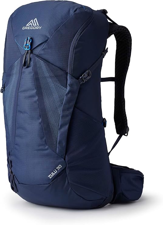 Gregory Zulu 30L Unisex Hiking/Backpacking Pack, Freefloat Hipbelt, Internal Hydration Sleeve For Water Bladder, (Reservoir Not Included), Small/Medium, Halo Blue