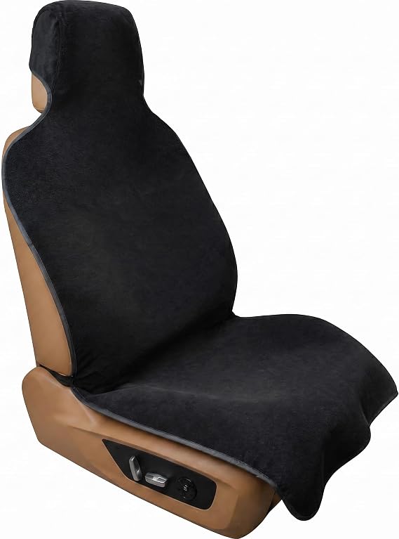 Car Seat Cover Towels Front Seats, Waterproof Sweat Car Seat Towel Protector After Gym Post Workout Athletic, SUV Truck Seat Towel Cover for Running Swimming Beach and Hiking (Black 1Pcs)